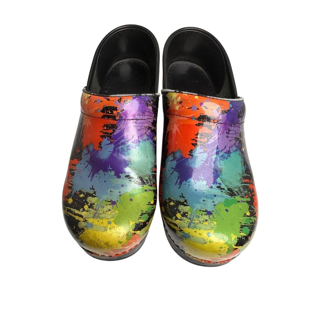 Dansko Multicolor Paint-Splash Clogs - Picture 10 of 16